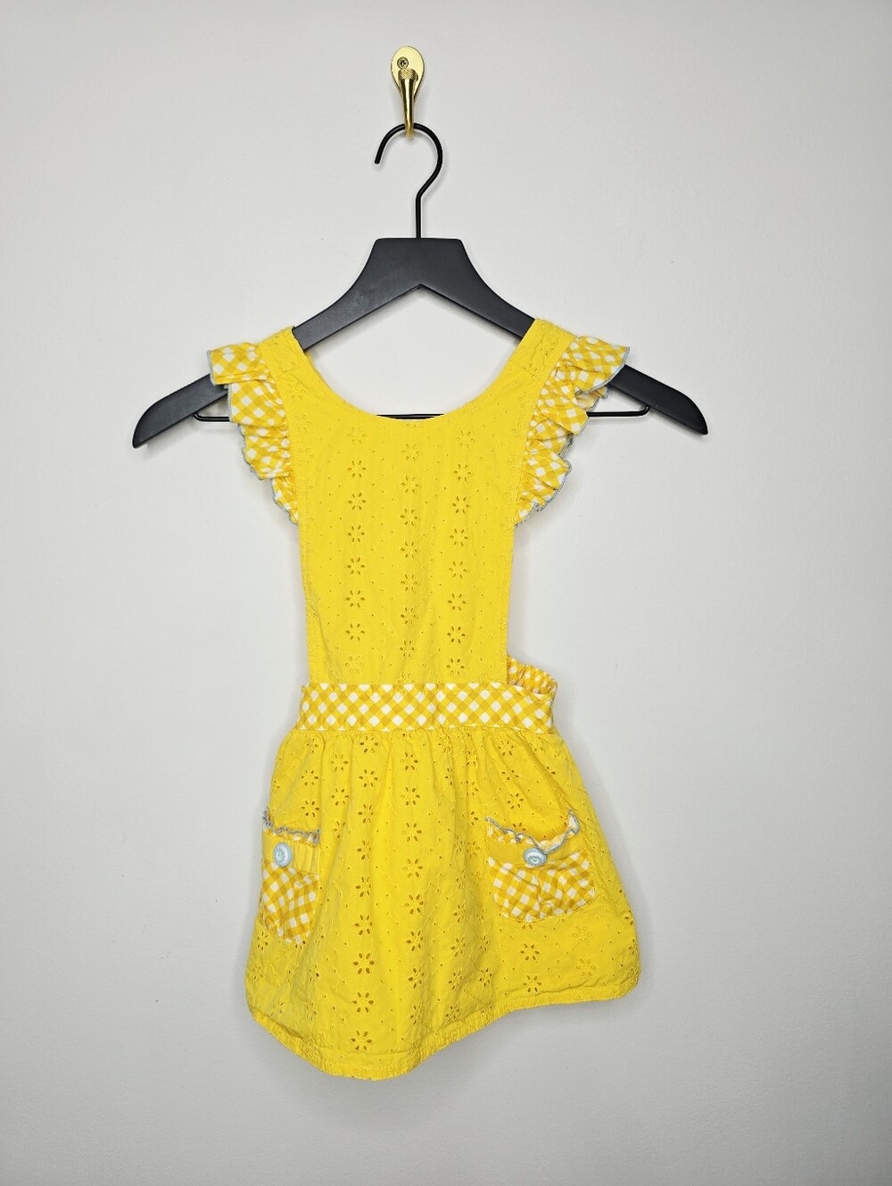 Matilda Jane Yellow Splendid Sunshine Pinafore Dress Style 27004D Size 4